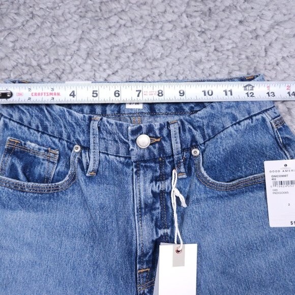 Good American Blue Straight Leg Jeans - Picture 9 of 12